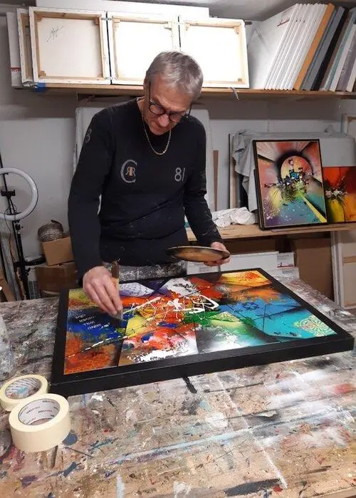 Bernard peignant une toile